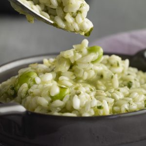 green risotto dish
